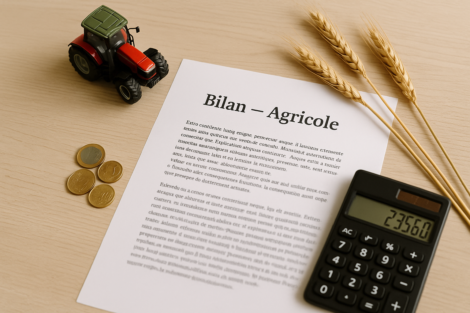 Aperçu — Bilan comptable agricole exemple : cas d’une exploitation