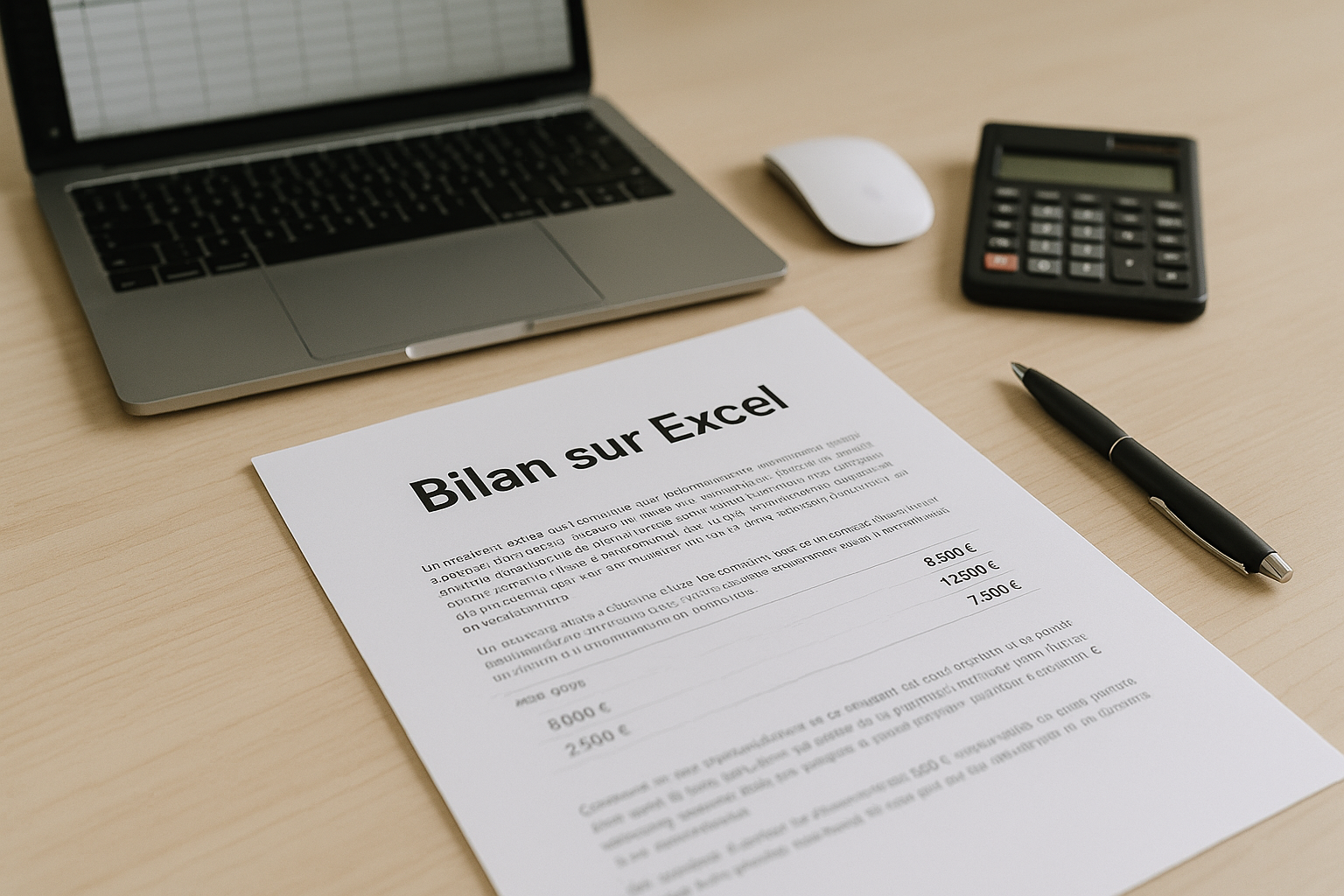 Aperçu — Bilan comptable exemple Excel : modèle à formules