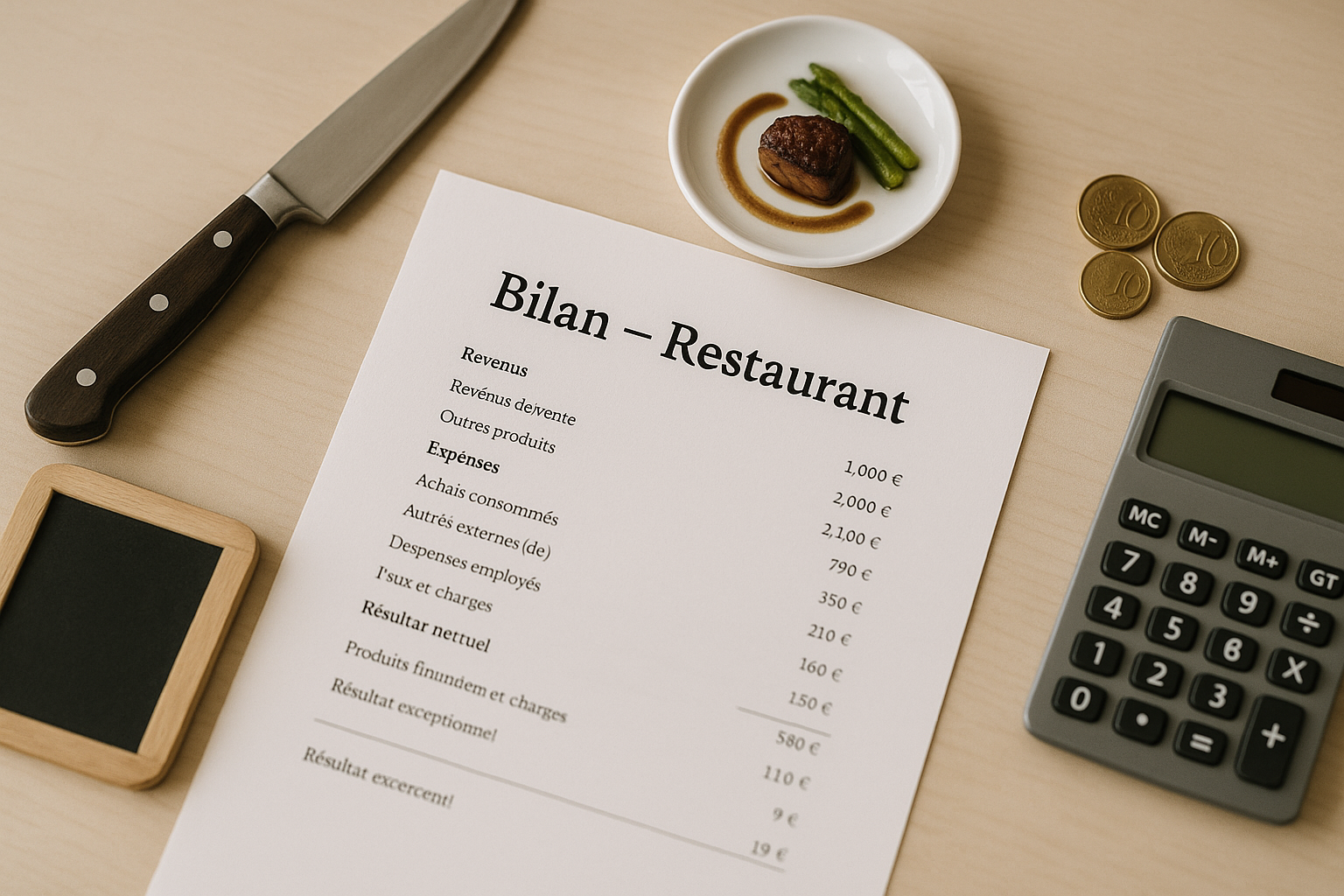 Aperçu — Bilan comptable d’un restaurant : exemple commenté