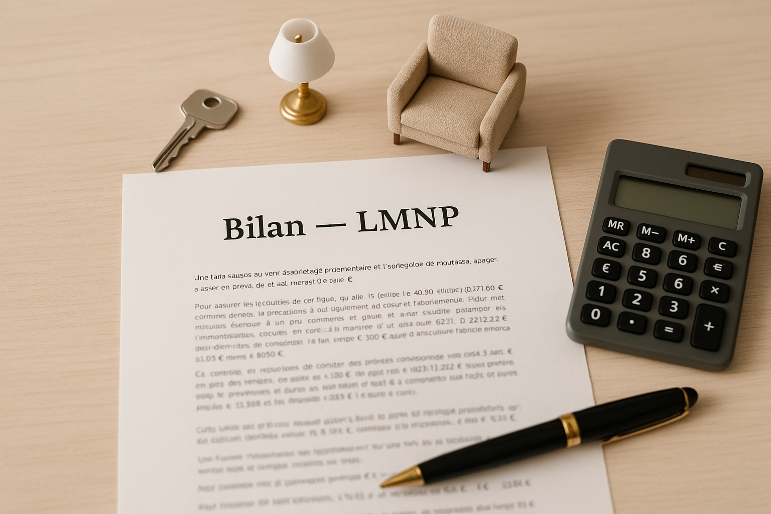 Aperçu — Exemple de bilan comptable en LMNP (amortissements, mobilier)