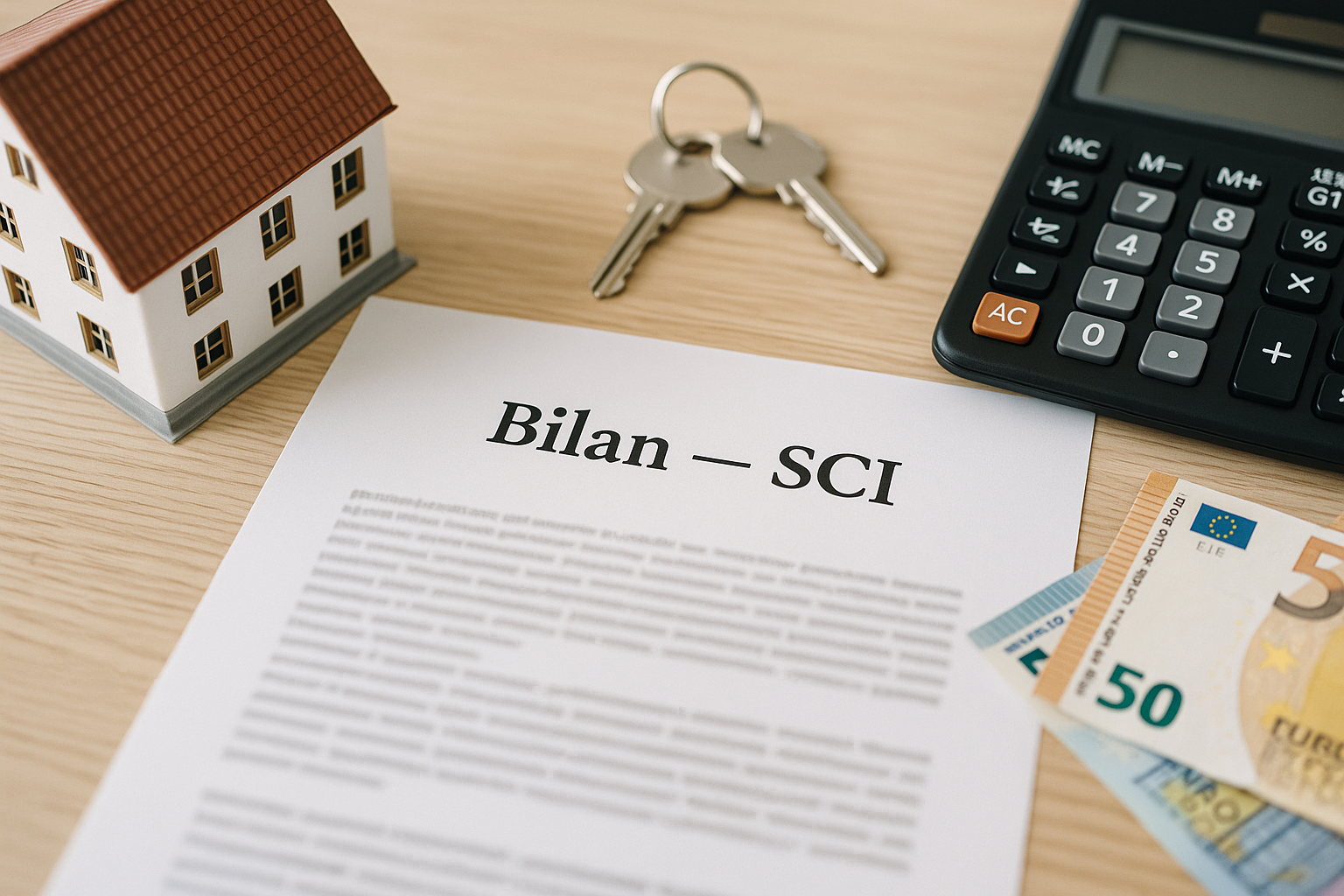 Aperçu — Exemple bilan comptable SCI : immeuble et comptes courants d'associés