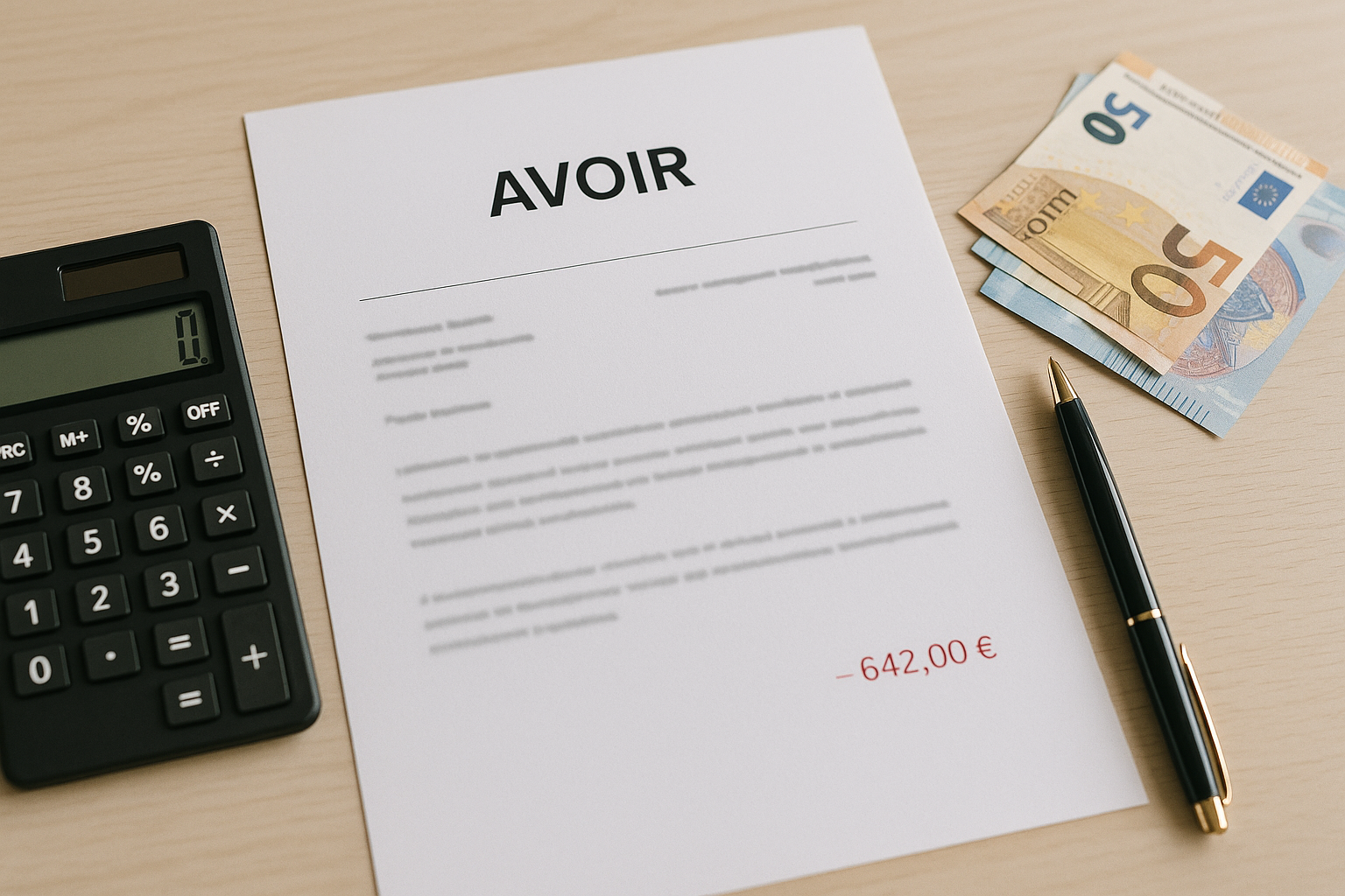 Aperçu — Facture d'avoir (note de crédit) : modèle et règles