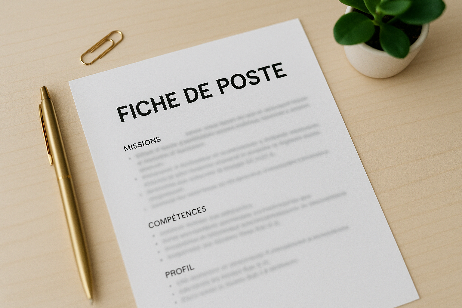 Aperçu — Fiche de poste exemple : structure, méthode et modèle