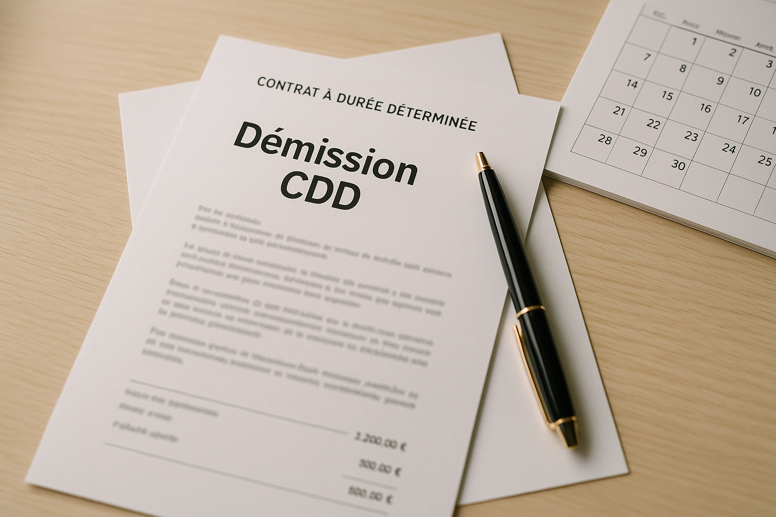 Aperçu — Modèle de lettre de démission d’un CDD (exemple)
