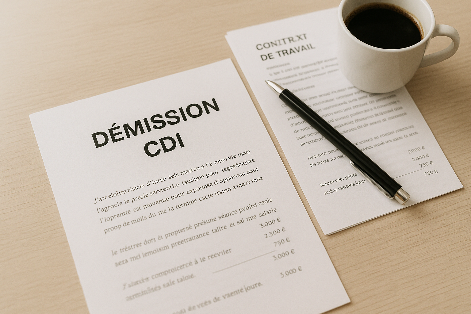 Aperçu — Modèle de lettre de démission en CDI (exemple)