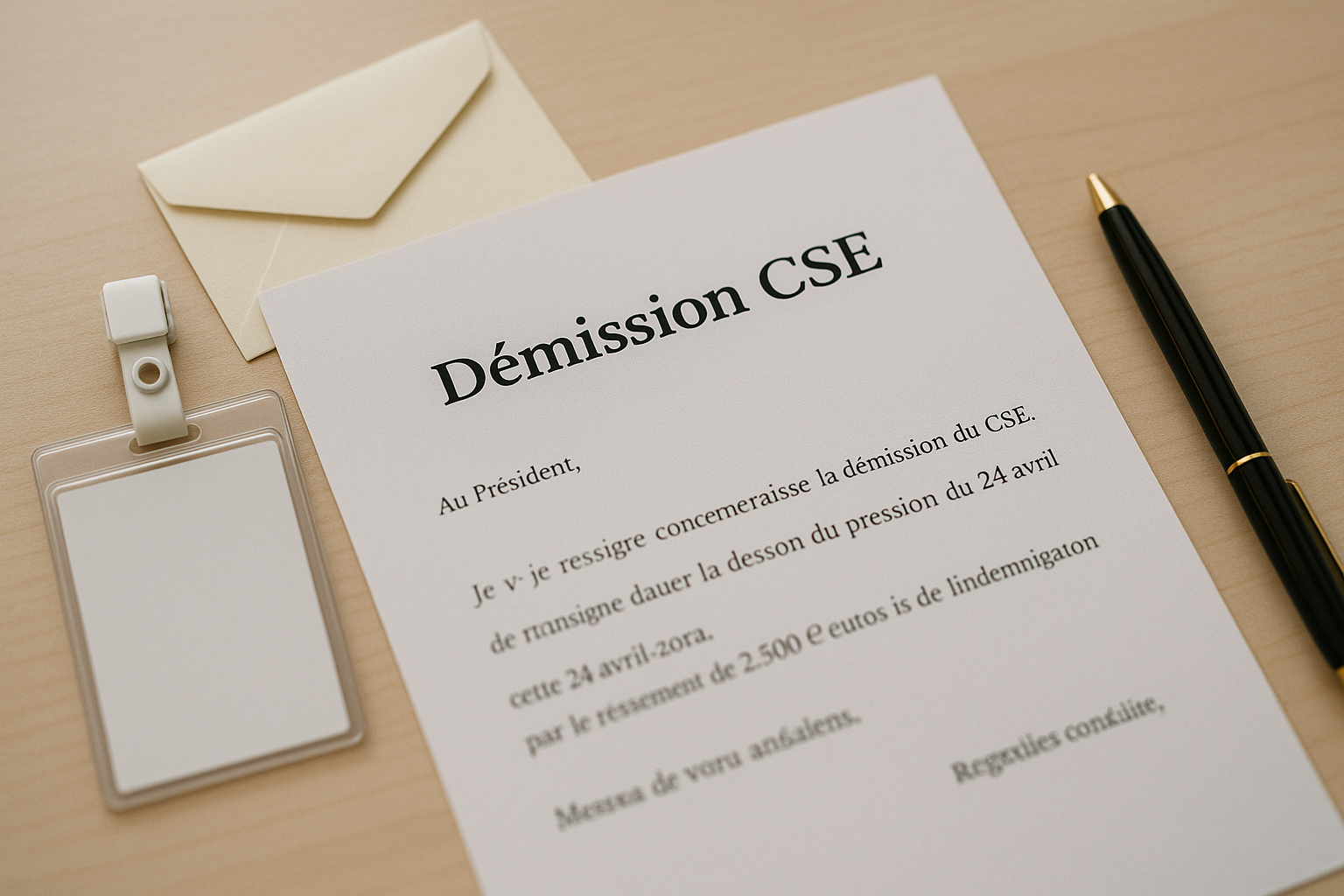 Aperçu — Modèle de lettre de démission du CSE (élu)