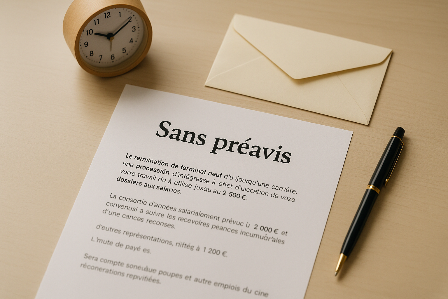 Aperçu — Modèle de lettre de démission sans préavis (exemple)