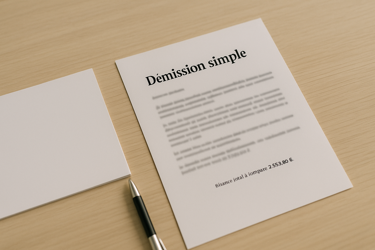 Aperçu — Modèle simple de lettre de démission (exemple court)