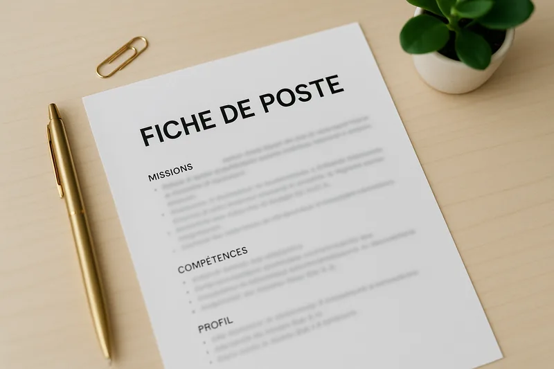 Aperçu — Fiche de poste exemple : structure, méthode et modèle