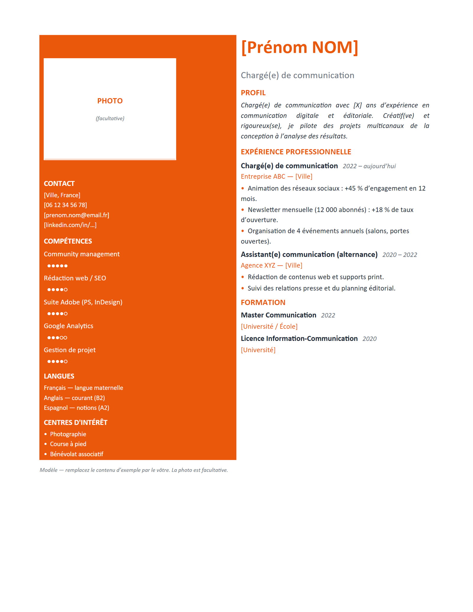 Aperçu — Modèle de CV — Moderne