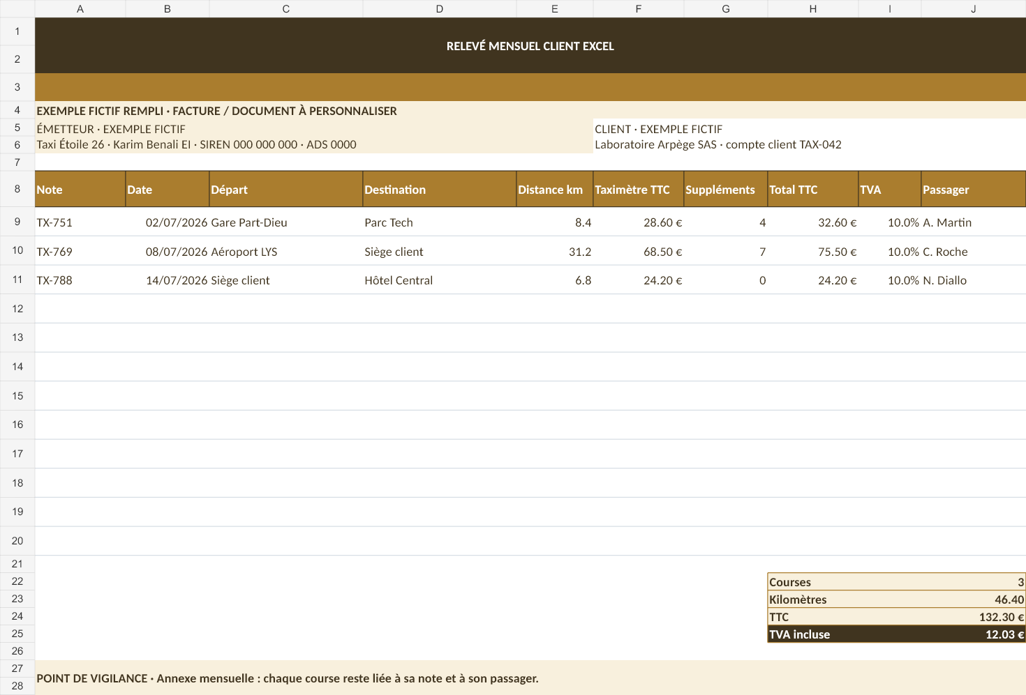 Aperçu — Relevé mensuel client Excel