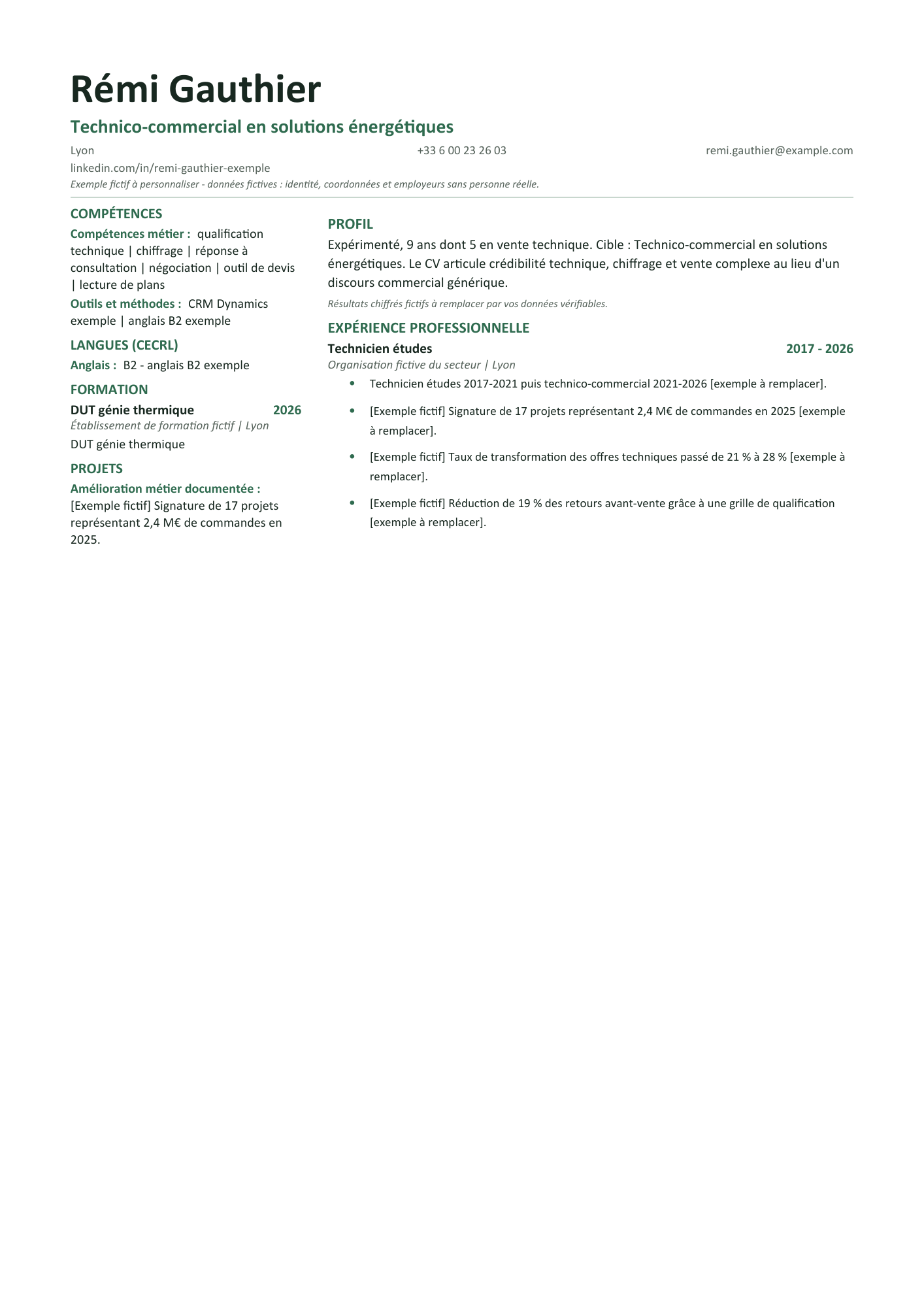 Aperçu — CV — Technico-commercial en solutions énergétiques