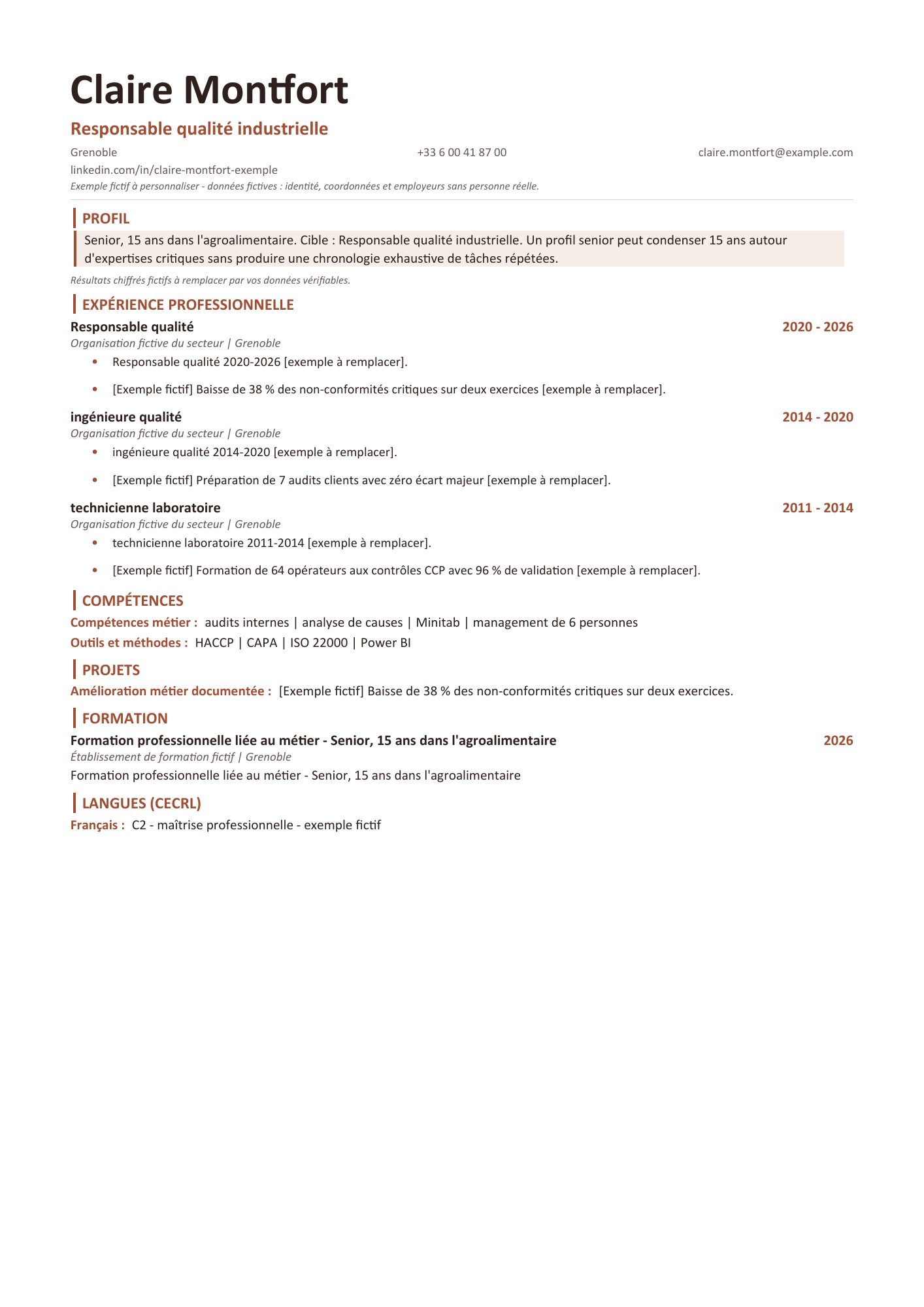 Aperçu — CV — Responsable qualité industrielle