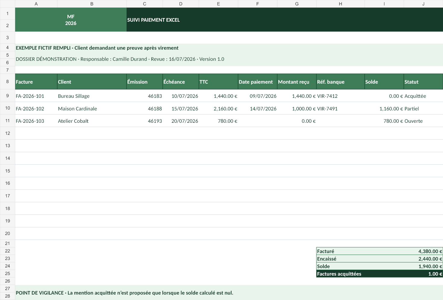 Aperçu — Suivi paiement Excel