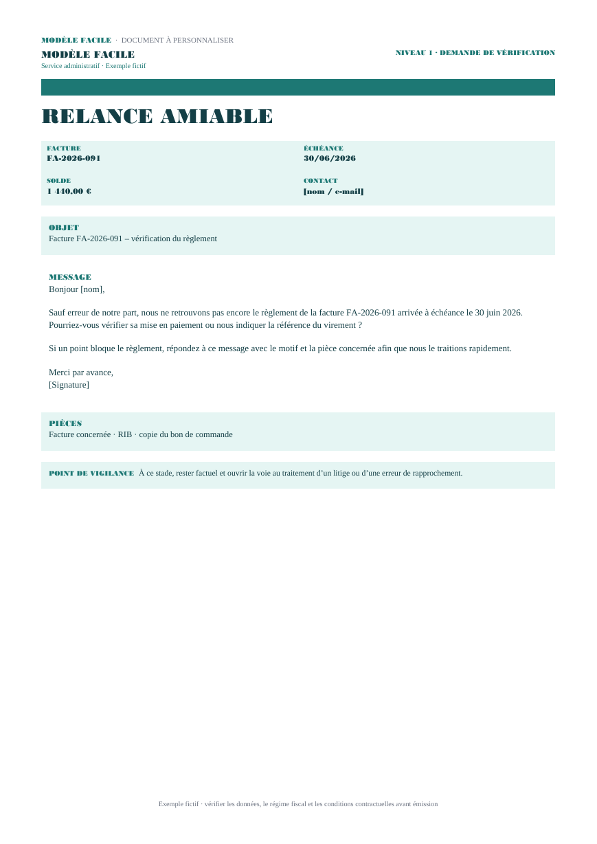 Aperçu — E-mail amiable Word