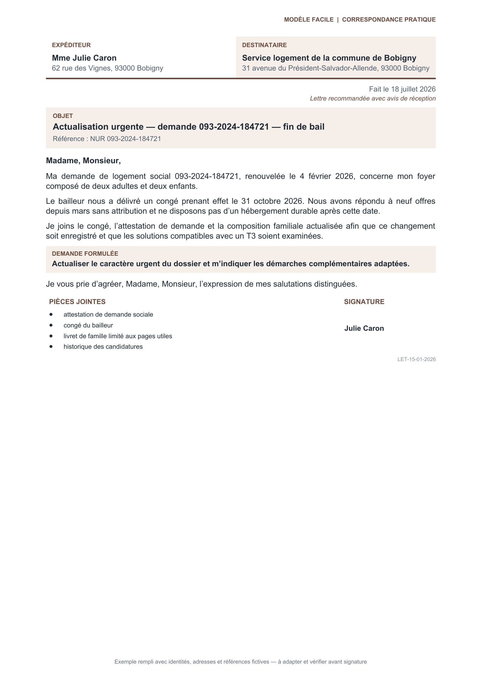 Aperçu — Congé du bailleur avec enfants