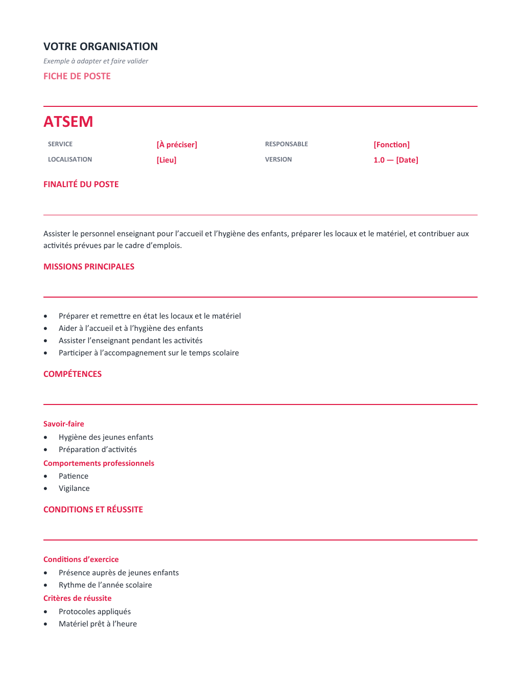 Aperçu — Fiche de poste ATSEM — version Opérationnelle